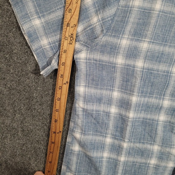 Weatherproof Vintage Performance Short Sleeve Shirt Medium Blue Plaid‎ New - Picture 8 of 9